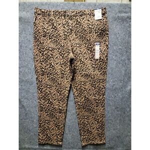 Terra‎ & Sky Core Straight Leg Demin Leopard Size 18W High Rise